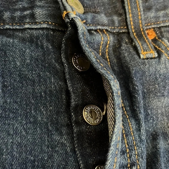 Levi's Wedgie Fit Premium Denim Button Fly Dark Wash Jeans - Size 26 - Picture 6 of 10